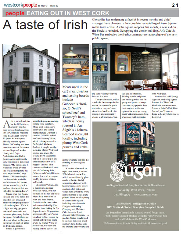 Read more about the article A taste of Irish – Eating out in Cork – Arís designed by Edge Architecture