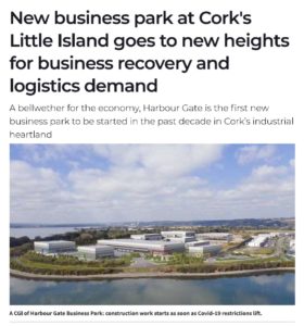 New business park at Cork's Little Island goes to new heights for business recovery and logistics demand