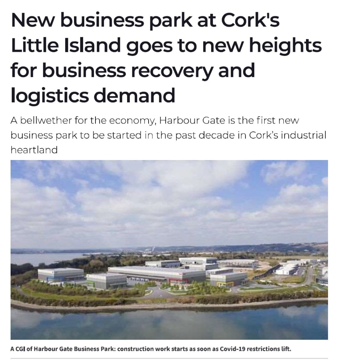 New business park at Cork's Little Island goes to new heights for